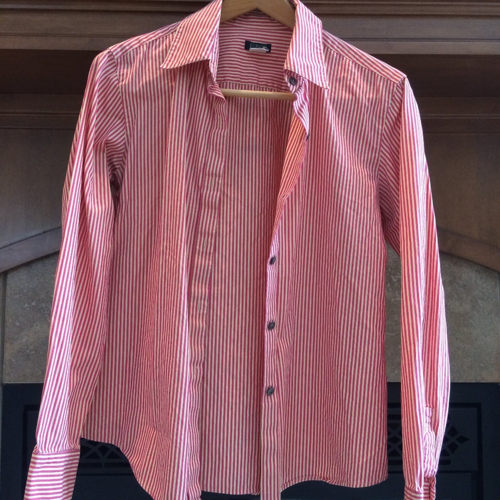 J. Crew - Red & Yellow Striped Button Down - M